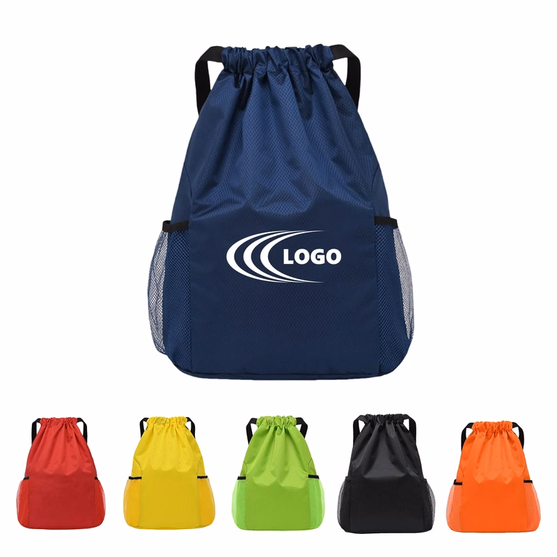 Oxford Waterproof Draw String Back Sack with Side Pockets MO