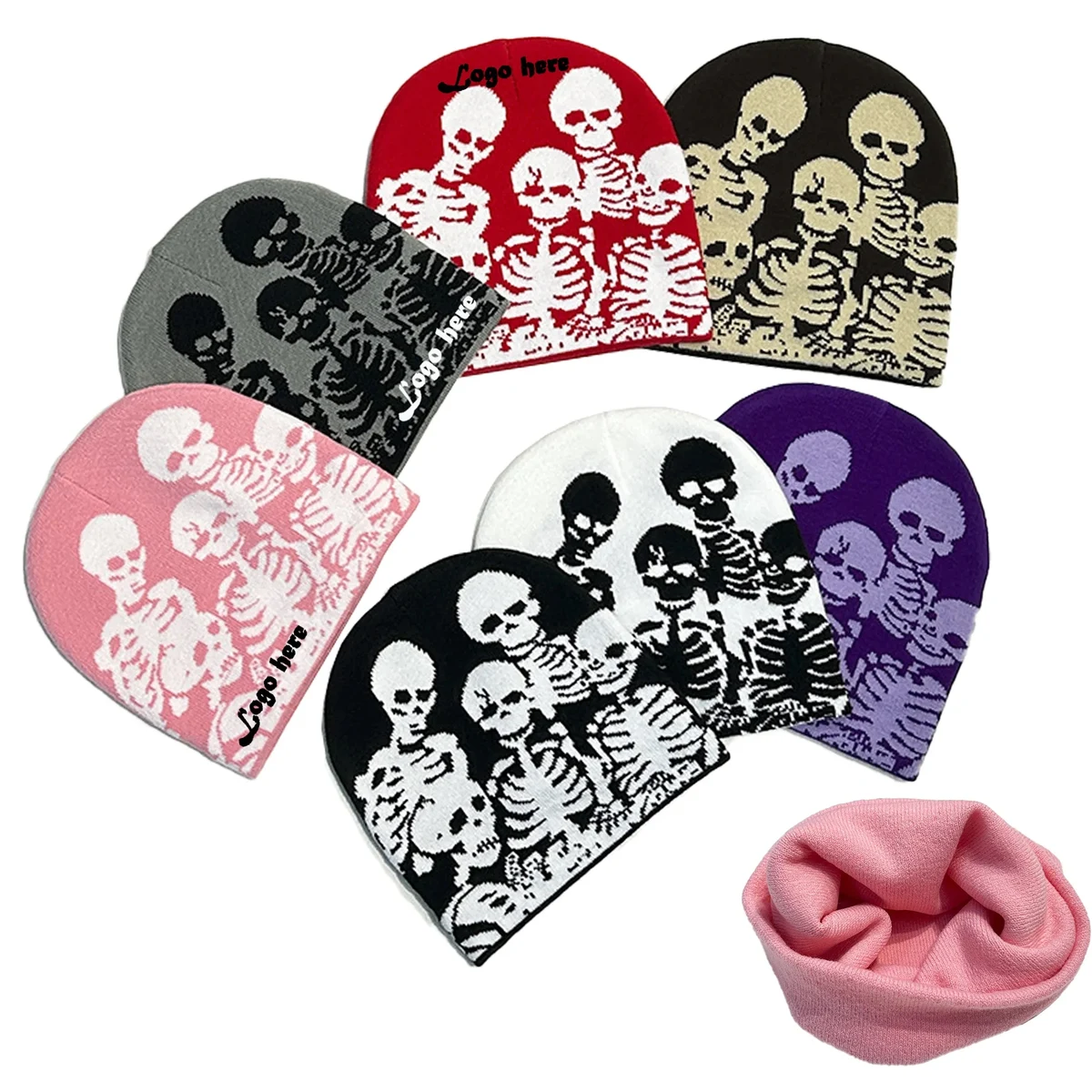 Creative Halloween Skull Knit Hat 1
