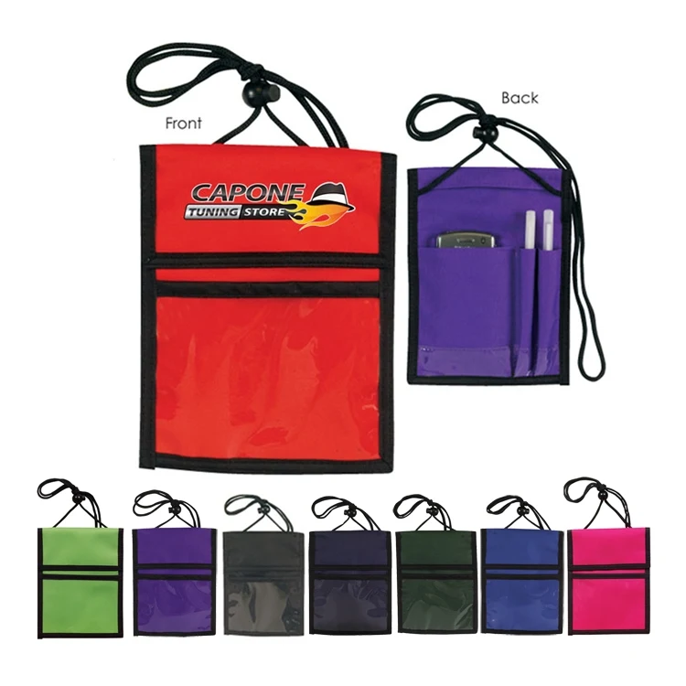 600 Denier Polyester Multi Pocket Neck Wallet Trade show Badge Holders 1