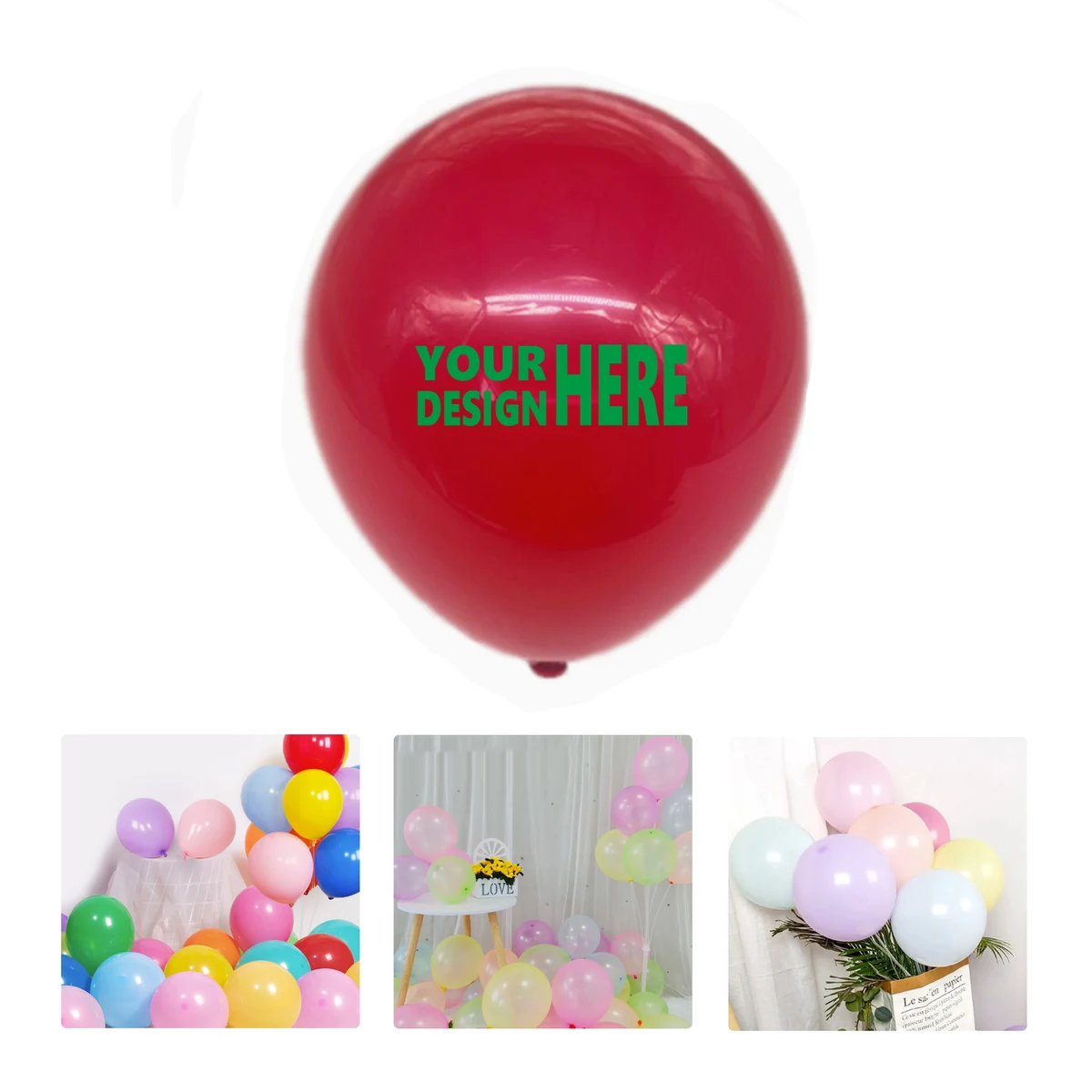 MOQ 50 Custom Printed Latex Balloons Matte Pastel Pearl Retro Fluorescent 1