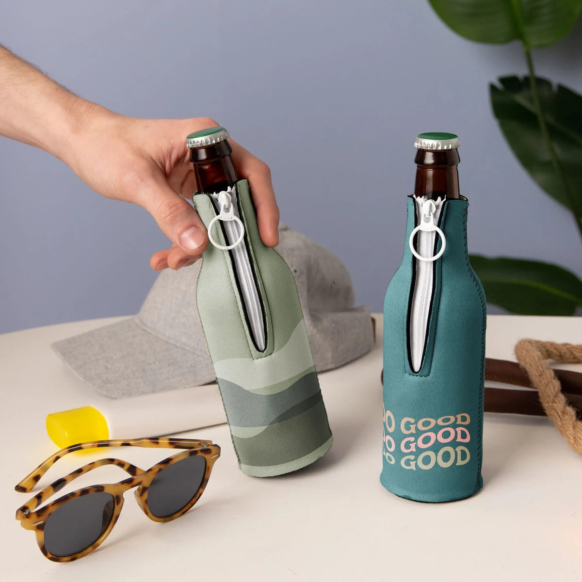 BOTTLE SUIT -Oytex, custom koozie with logo imprint 1