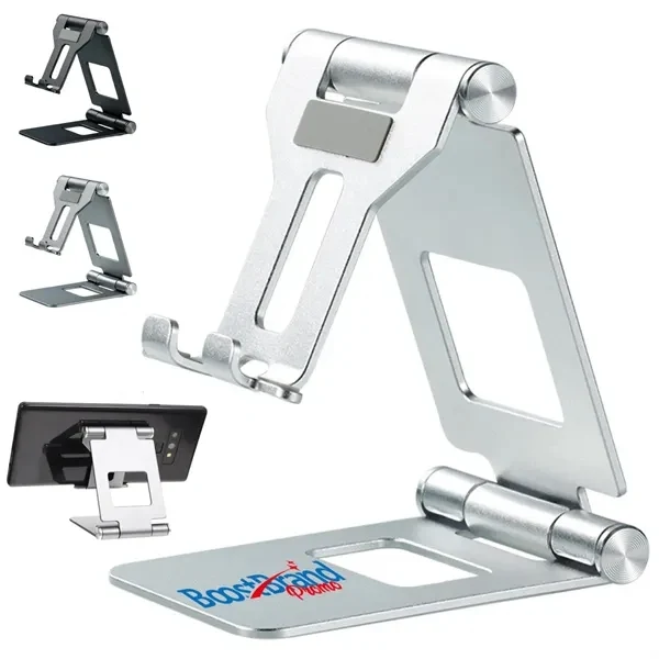 Custom Metal Adjustable Phone Stand with Foldable Design — Office Desk Essential 1