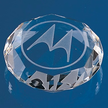 CRYSTAL OCTAGON PAPER WEIGHT