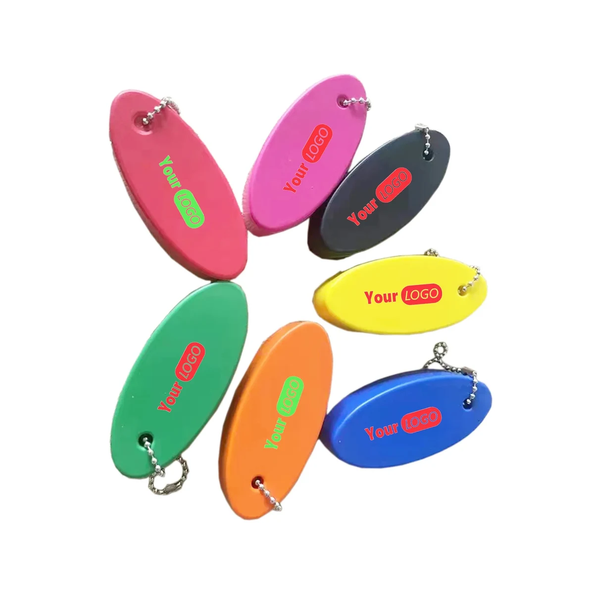 Oval PU Floating Keychain 1