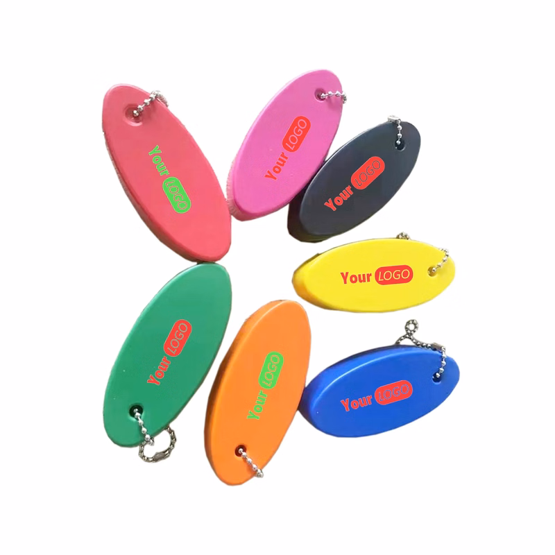 Oval PU Floating Keychain
