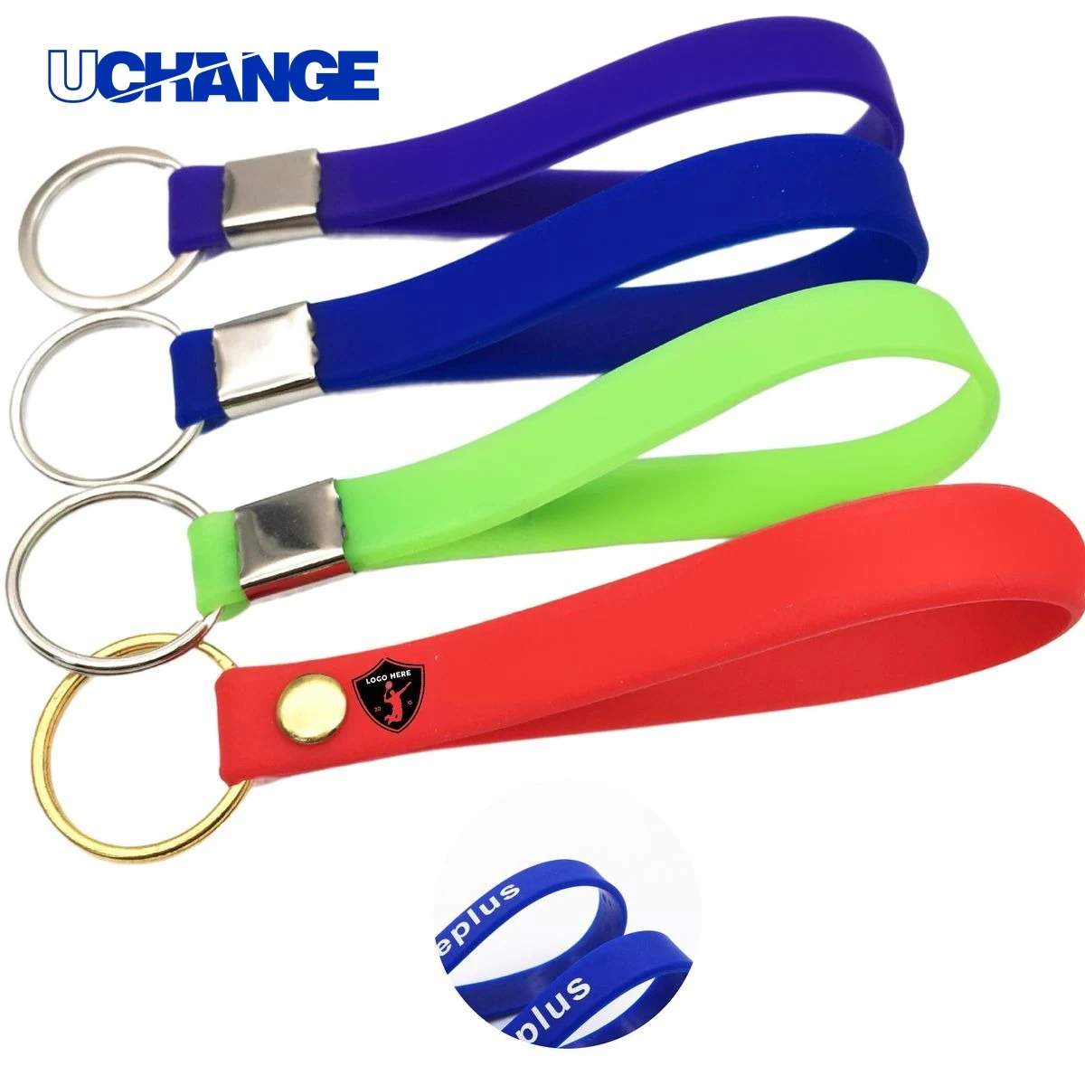 Printed Silicone Wristband Keychain 1