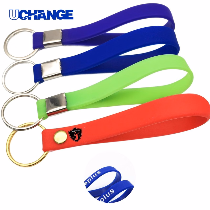 Printed Silicone Wristband Keychain