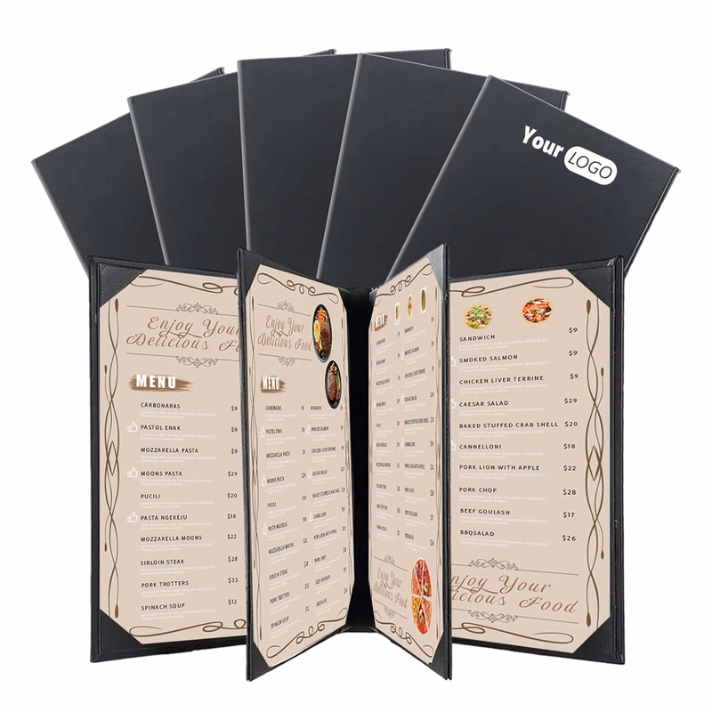 Menu Holder Covers Book Style with Angled Corners