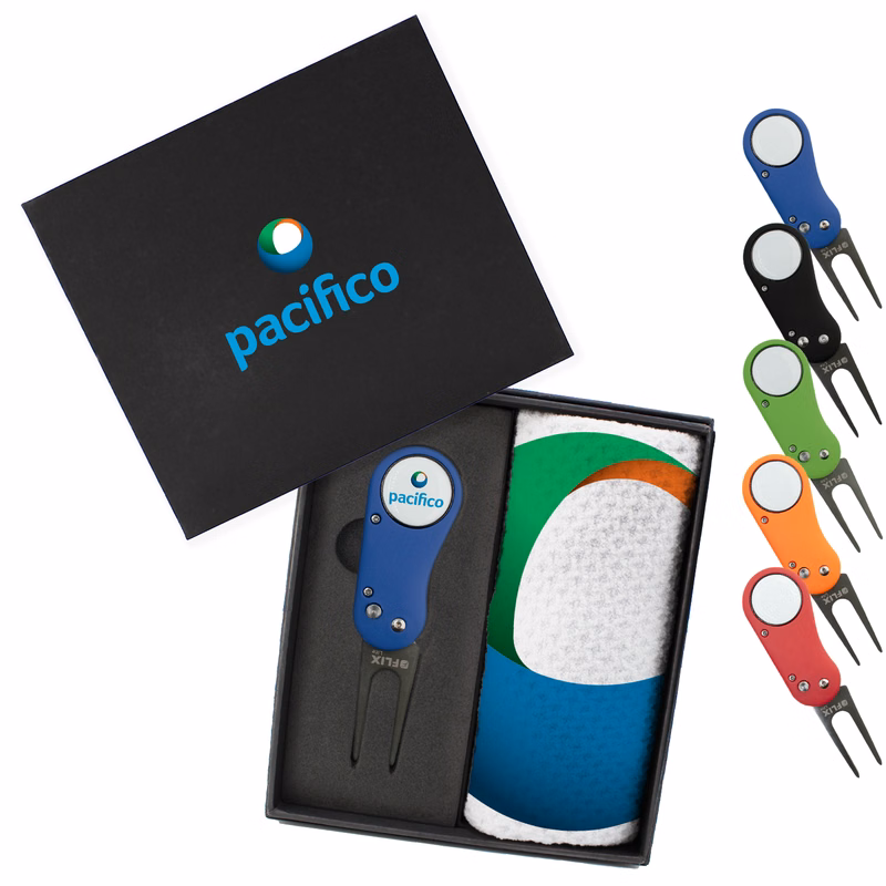 Golf Mini Presentation Box - Divot Tool & Towel