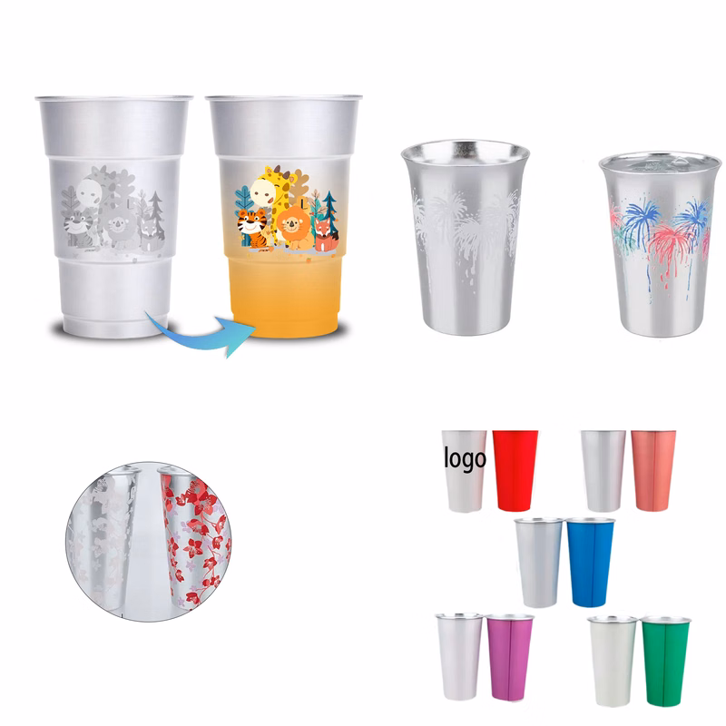 15oz Color-Changing Aluminum Cup MOQ 10pcs
