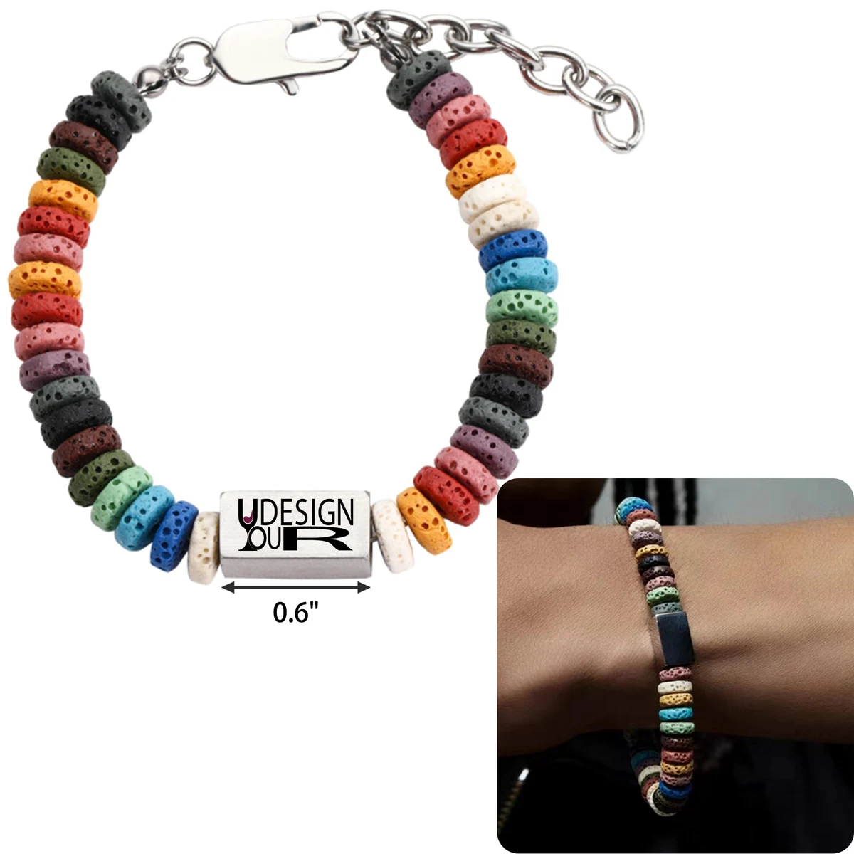 Unique Colorful Volcanic Stone Bracelet 1
