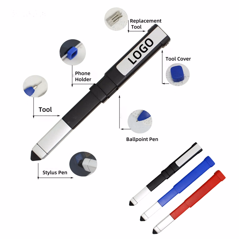 MOQ 3-in-1 Ballpoint Pen: Stylus, Screwdriver, Phone Holder