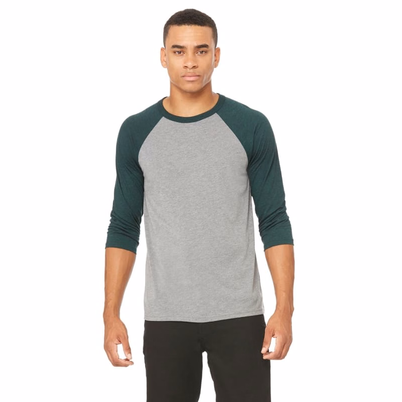 Bella Unisex 3/4-Sleeve Baseball T-Shirt