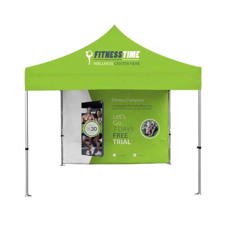 10'x10' Deluxe White Steel Frame Tent Kit w/Rear Wall 1