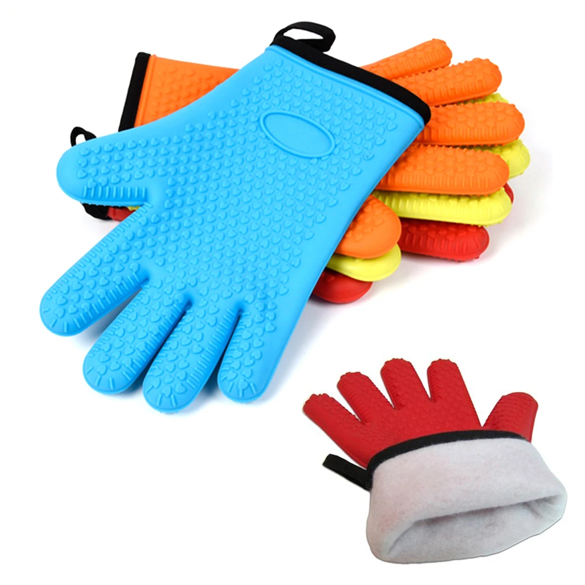 Silicone Oven Mitt w/Cotton Lining 1