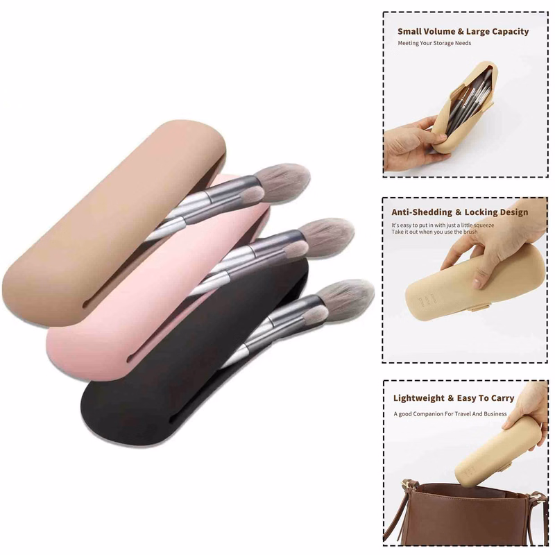 Silicone Makeup Brush Holder with Zipper