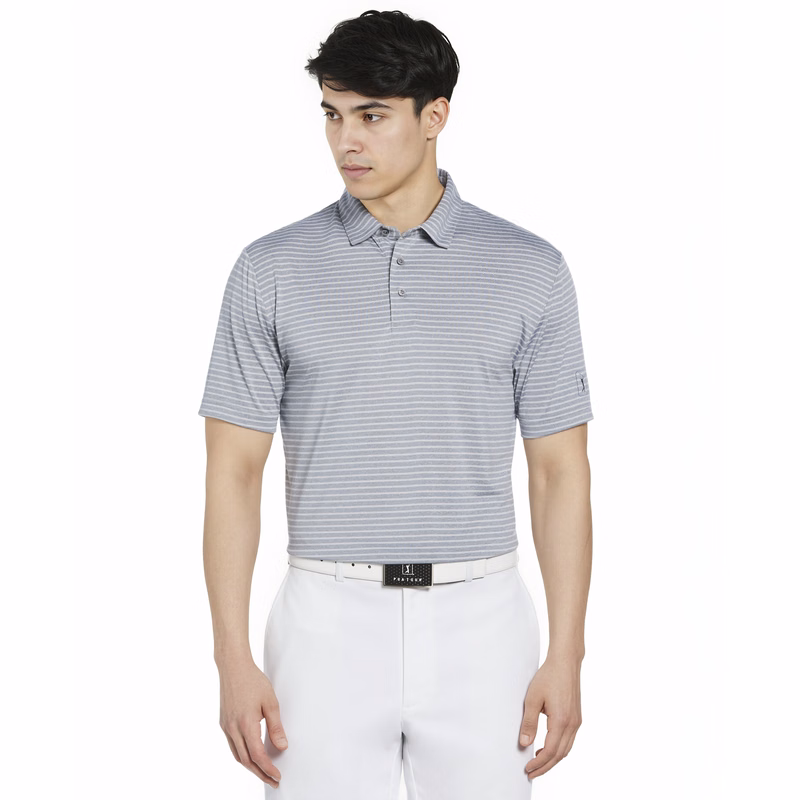Short Sleeve Heather Strip Feeder Polo