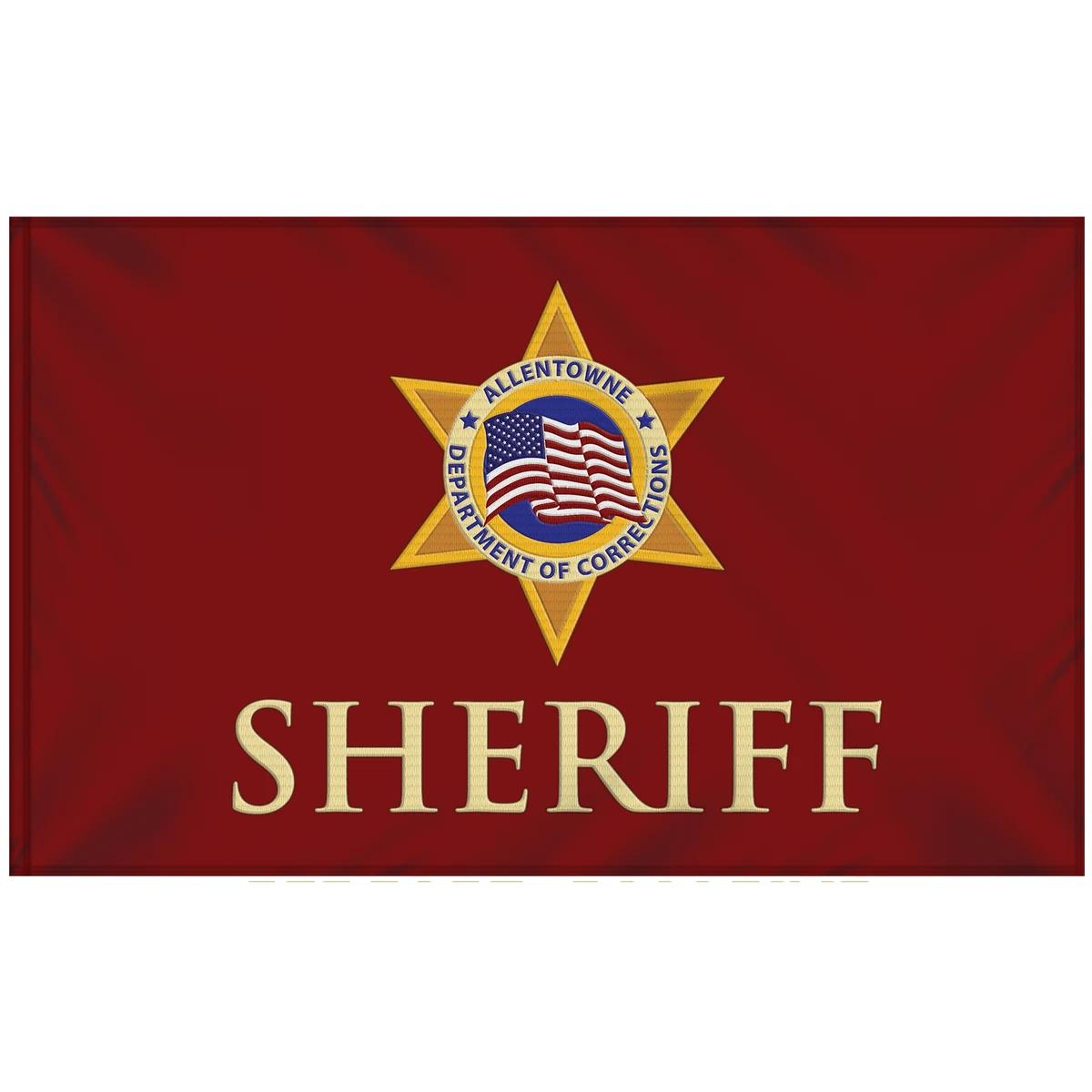 5' x 8' Single Sided Embroidered Flag with Pole Sleeve 1