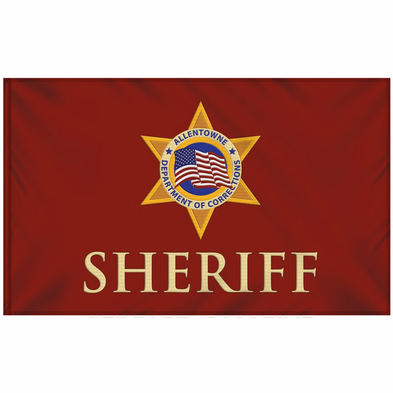 5' x 8' Single Sided Embroidered Flag with Pole Sleeve