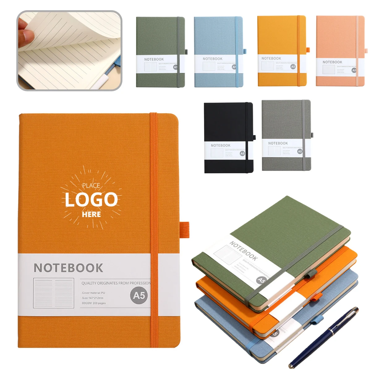 Strap Notebook With Pen Loop 1
