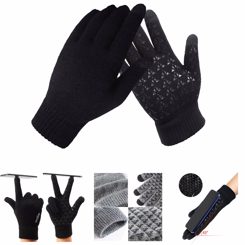 Winter Touchscreen Knitted Anit-slip Gloves Upgrade Thicker & Super Warm