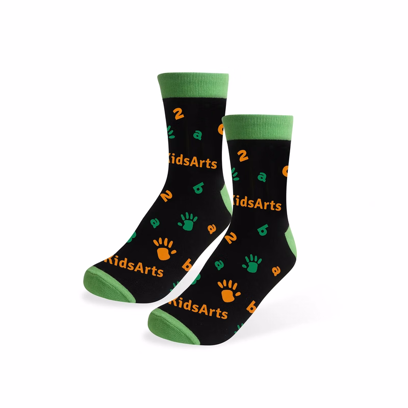 Kids Custom Pattern Woven Bamboo Crew Socks