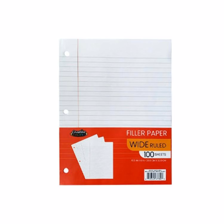 Filler Paper - Wide Ruled 100 Sheet