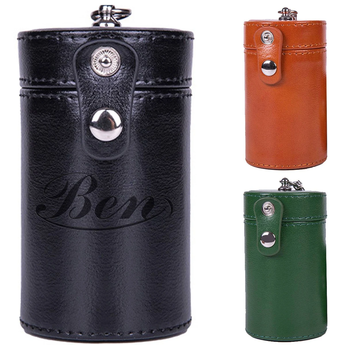 PU Cylindrical Storage Box with Key - chain 1