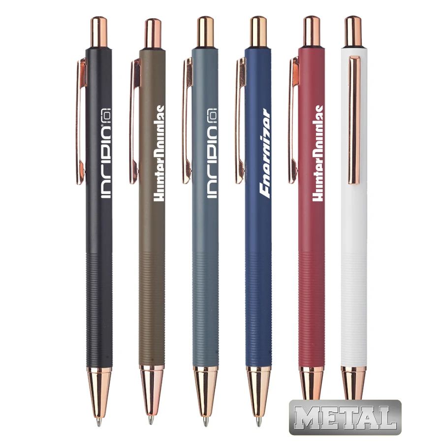 Union Printed - Ridge Metal Pens with Rose Gold Trims 1
