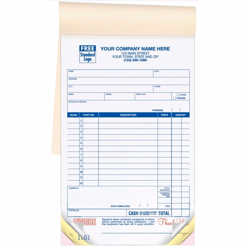 Large service order / invoice book
