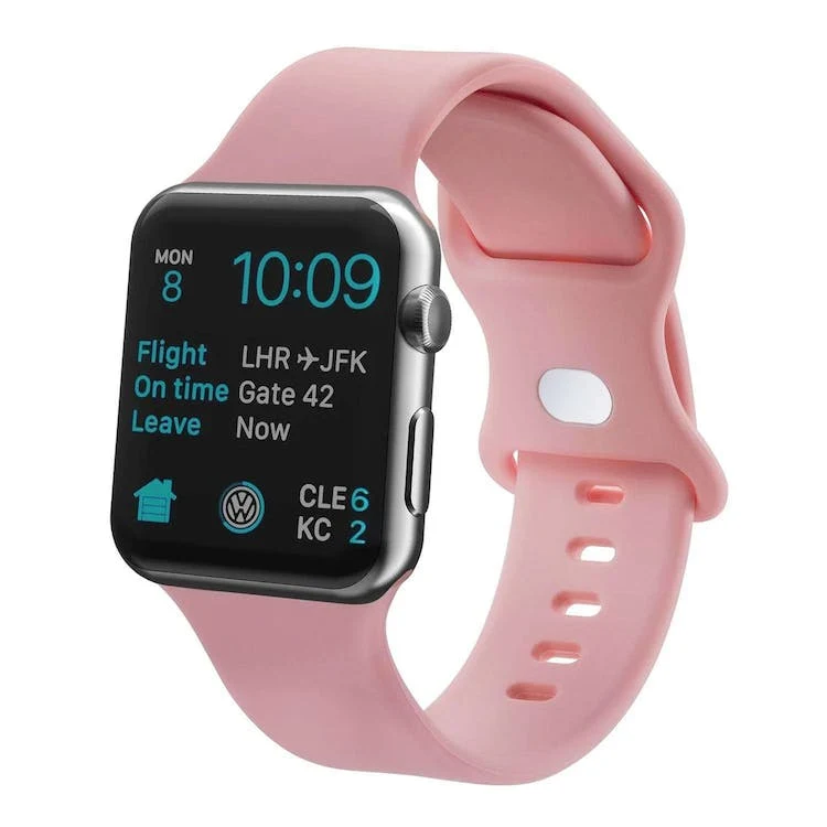 Apple Watch Bands - Pink Silicone 38mm/40mm/41mm Face 1