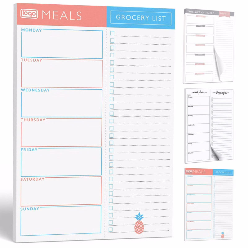 Weekly Daily Meal Shopping Grocery Planning Pad