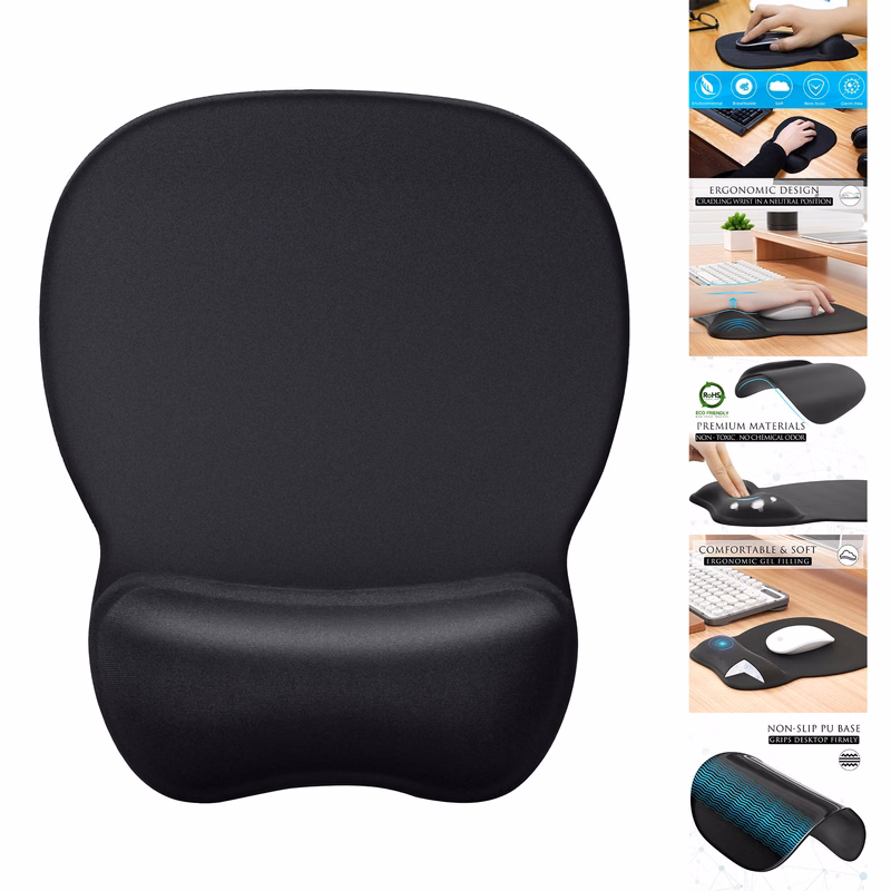 Ergonomic Mouse Pad with Gel Wrist Support