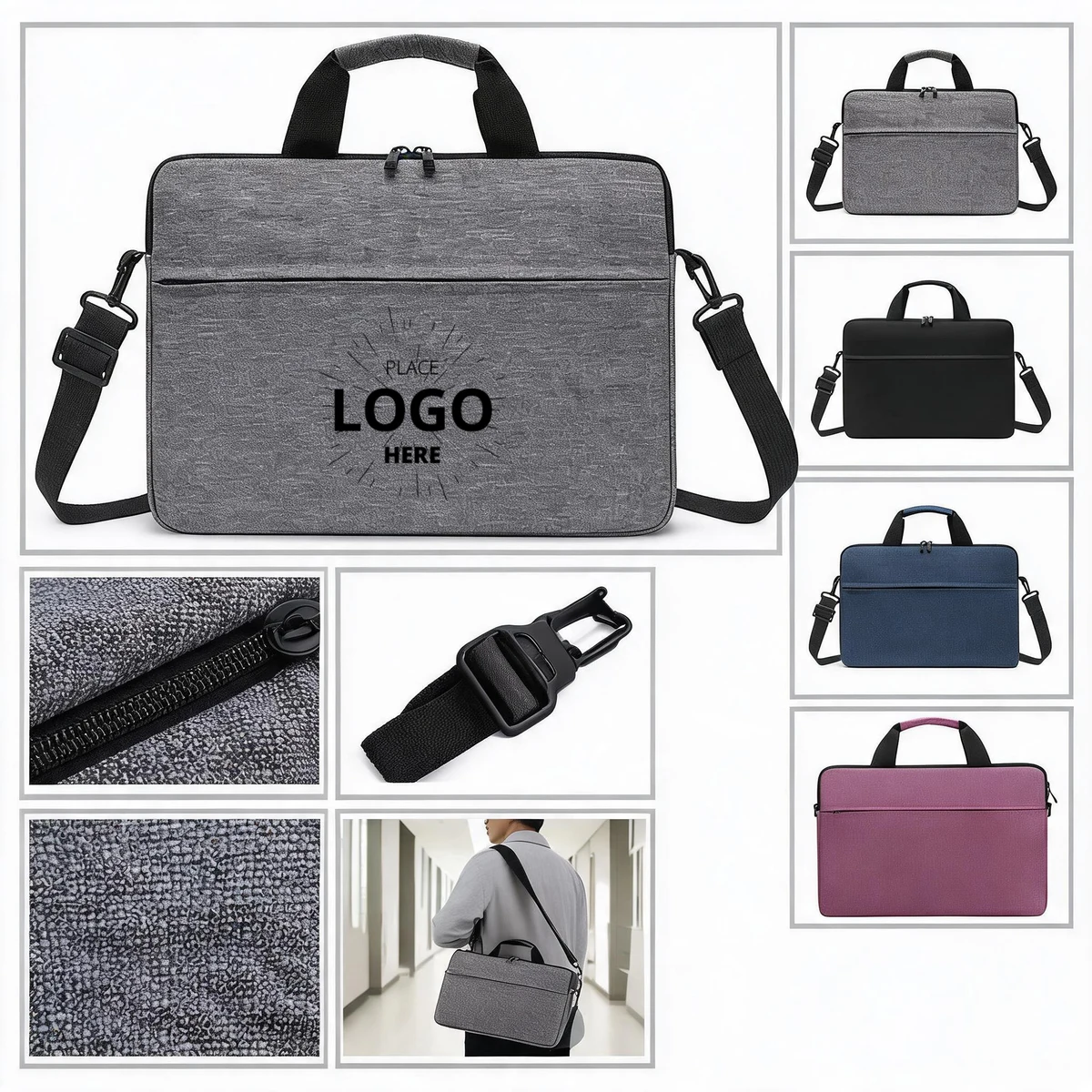 Padded Shockproof Laptop Sleeve with Shoulder Strap 1