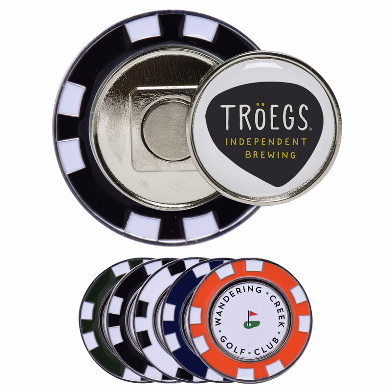 Metal Poker Chip with Removable Ball Marker