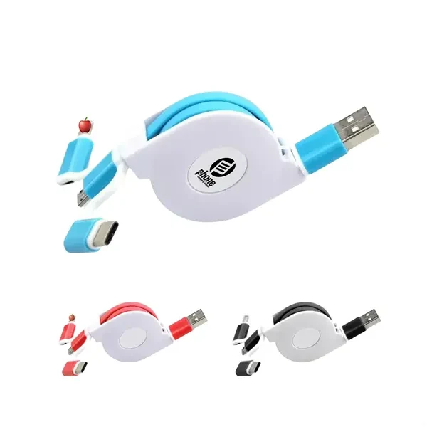 Portable 3 In 1 Retractable Charge Cable 1
