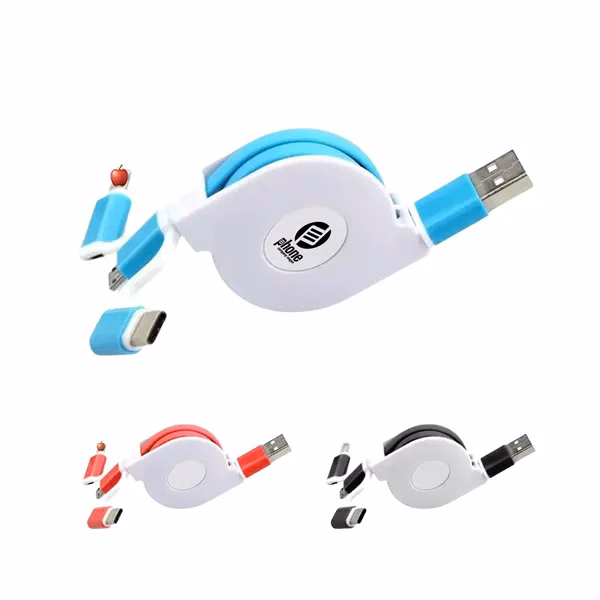 Portable 3 In 1 Retractable Charge Cable