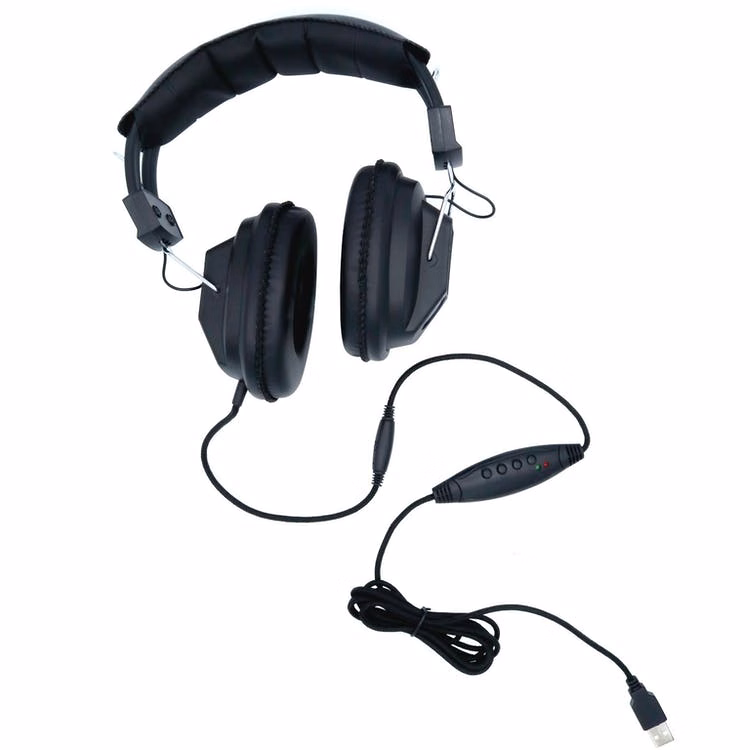 Full Size Studio Headphones - USB Plug Black