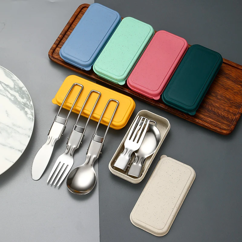 Folding Camping Utensil 3 Pcs Travel Cutlery Set 1