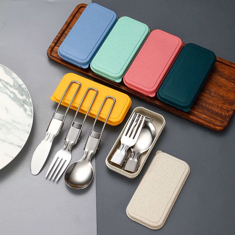 Folding Camping Utensil 3 Pcs Travel Cutlery Set