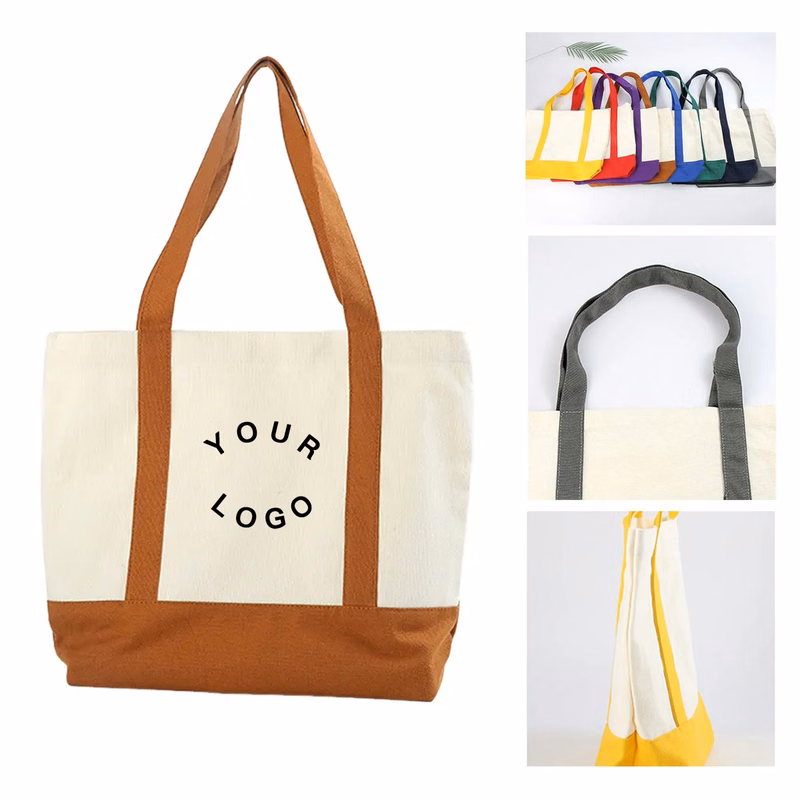 Spliced Handle Canvas Tote Bag 12oz for Daily Carry