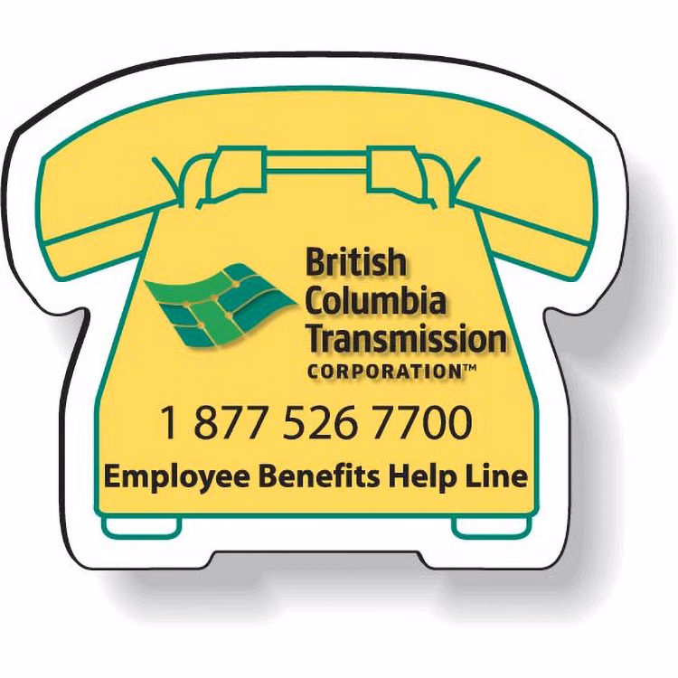 Stock Telephone Magnet .020 (1.66"x1.94") Full Colour Imprint White Vinyl Topcoat