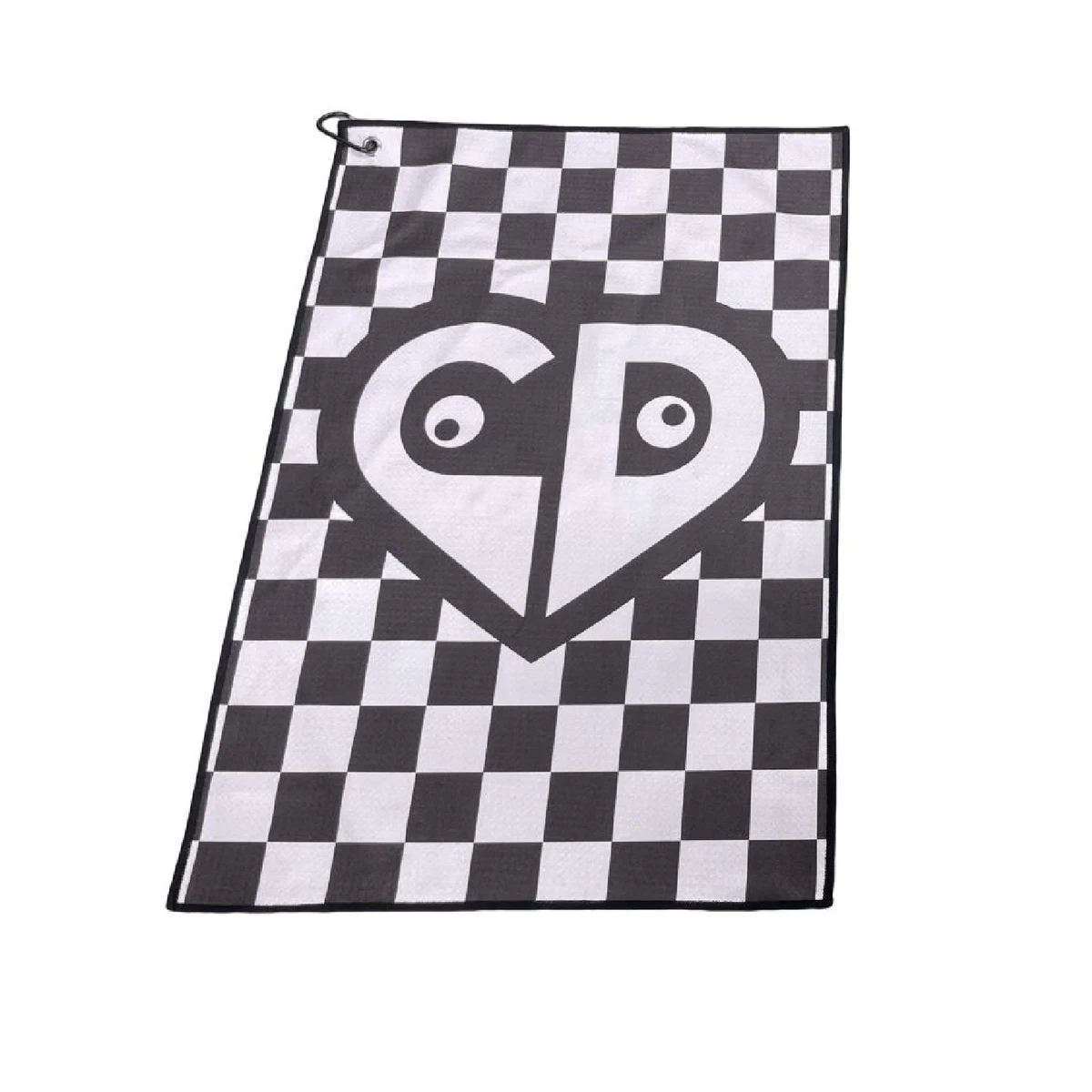 Full Color Waffle Style Golf Towel with Carabiner 1
