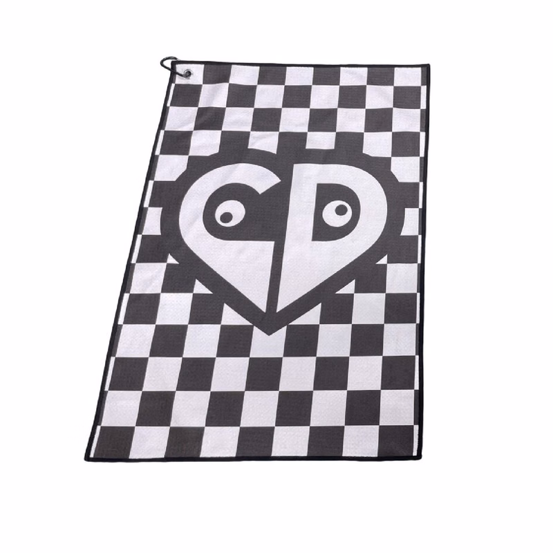 Full Color Waffle Style Golf Towel with Carabiner