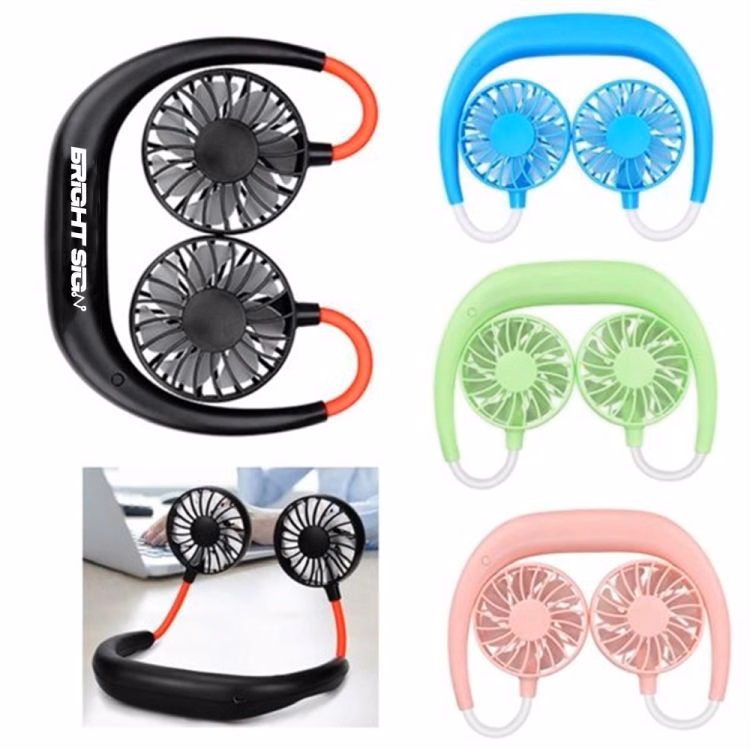 USB Rechargeable Neckband Fan with Adjustable Blades