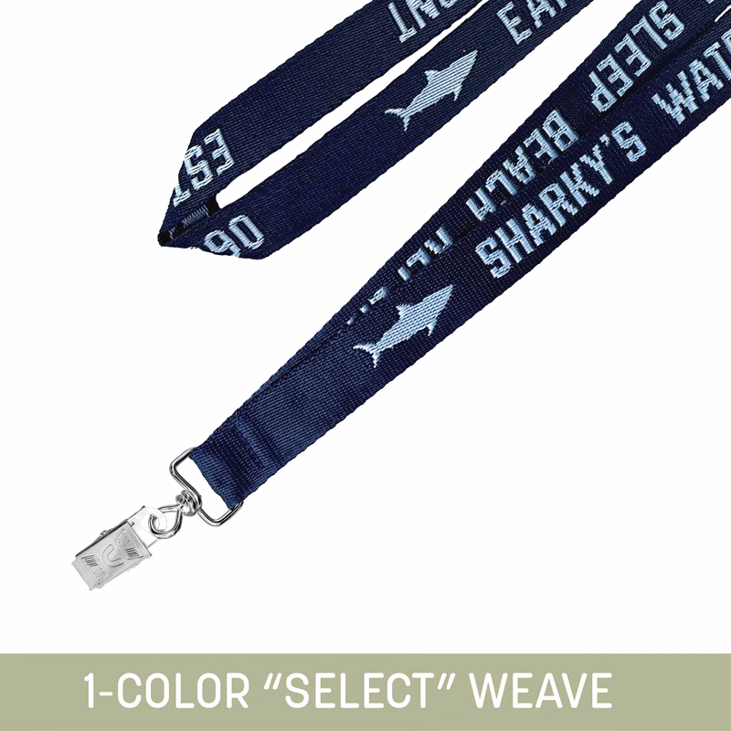 1" Woven Lanyard w/ Swivel Bulldog Clip - "Select" Weave