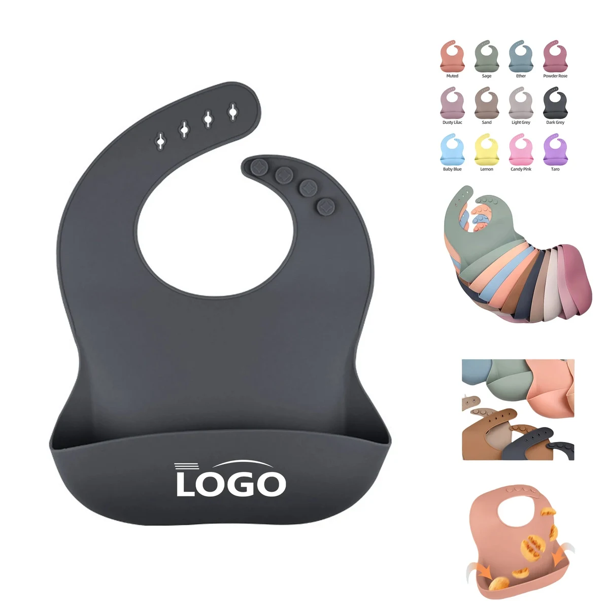 Durable Adjustable Silicone Baby Bibs 1