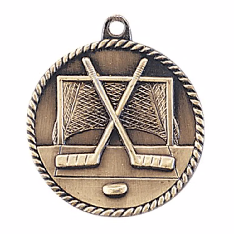 2" High Relief Medal-Hockey
