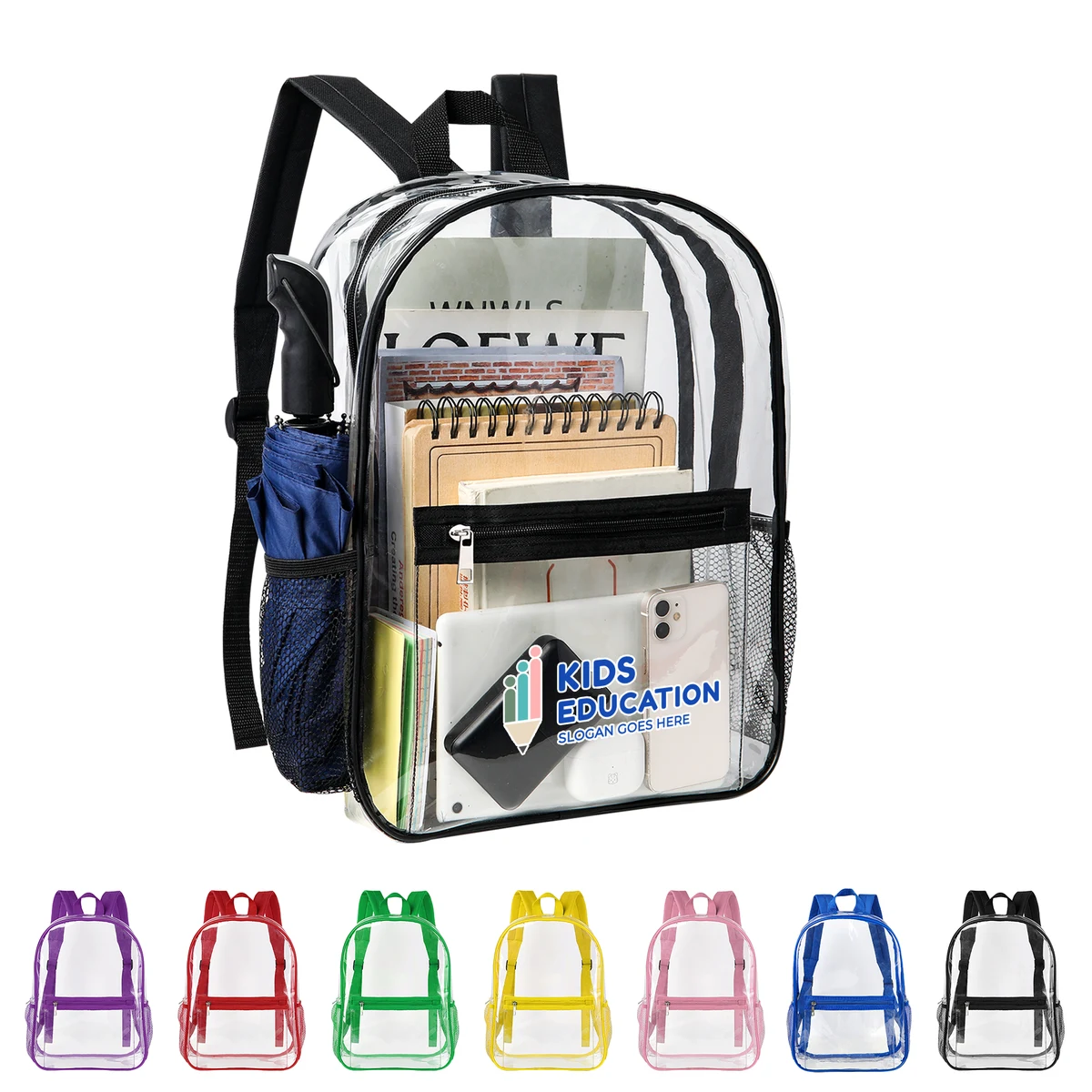 Heavy Duty Security Clear PVC School Backpack(Ocean) 1