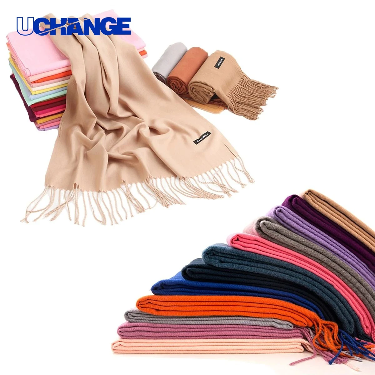 Cashmere Scarf with Fringes 1